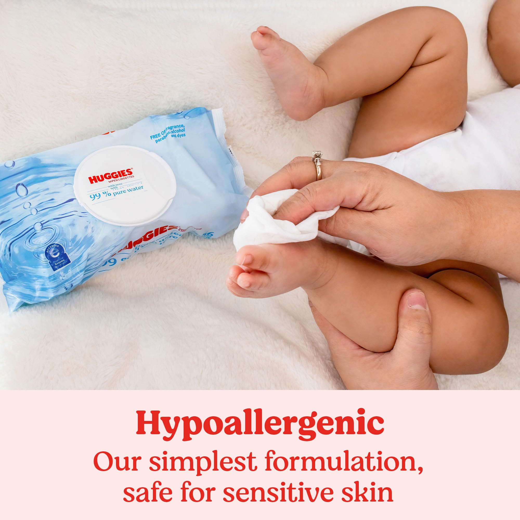 Huggies 99% Pure Water Baby Wipes, Unscented, 9 flip-top packs (3 Packs of 3), 504 Wipes Total, Packaging May Vary