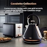 Tower Cavaletto Pyramid Kettle 1.7L 3000W Black Rose Gold Fast Boil view 3