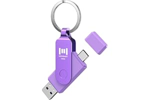MOSDART 128GB USB C Dual Flash Drive Speed Up to 150MB/s with Keychain - 2 in 1 OTG USB 3.1 Type-C Thumb Drive Memory Stick for USB-C Android Phones, iPhone 15, MacBook, iPad, Computers, etc. Purple