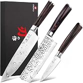 imarku 3 Pieces Knife set, Japanese HC Stainless Steel Kitchen Knife Set | Professional Chef Knife Set With Ergonomic Pakkawo