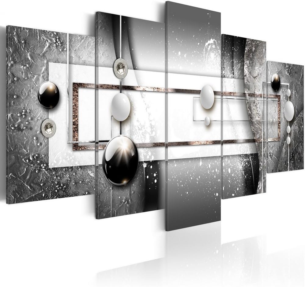Black and White Canvas Wall Art Grey Symmetry Prints Picture Modern 5 Pieces Painting Home Decor for Bedroom Ready to Hang Framed Contemporary Artwork (20x40, ELF16)