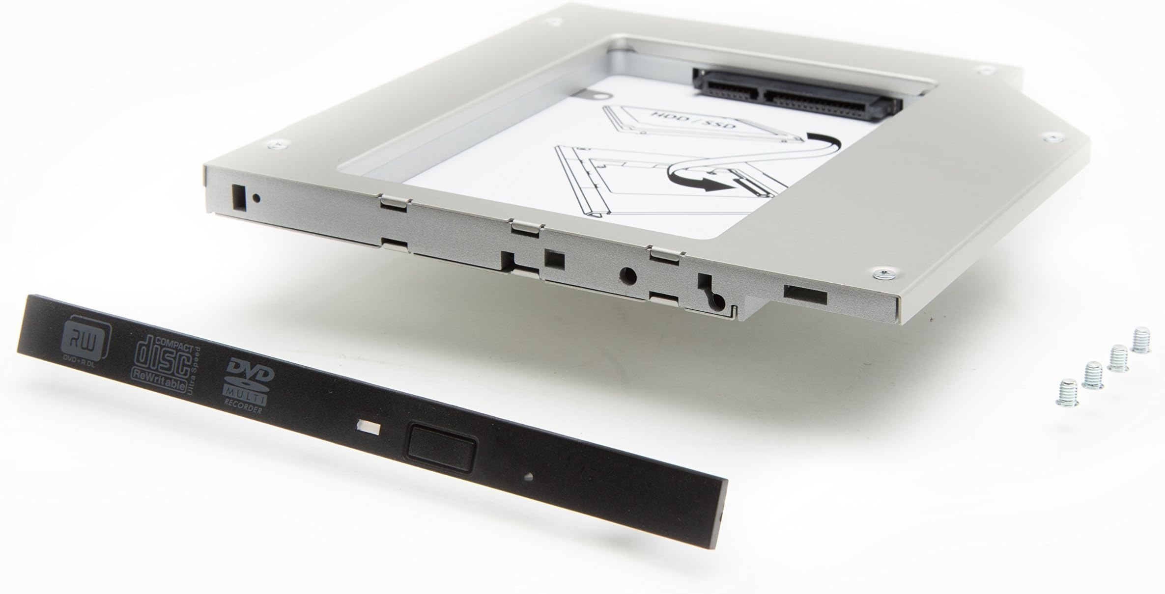 Newmodeus 2nd HDD/SSD Caddy adapter, 9.5mm SATA (die-cast aluminum)