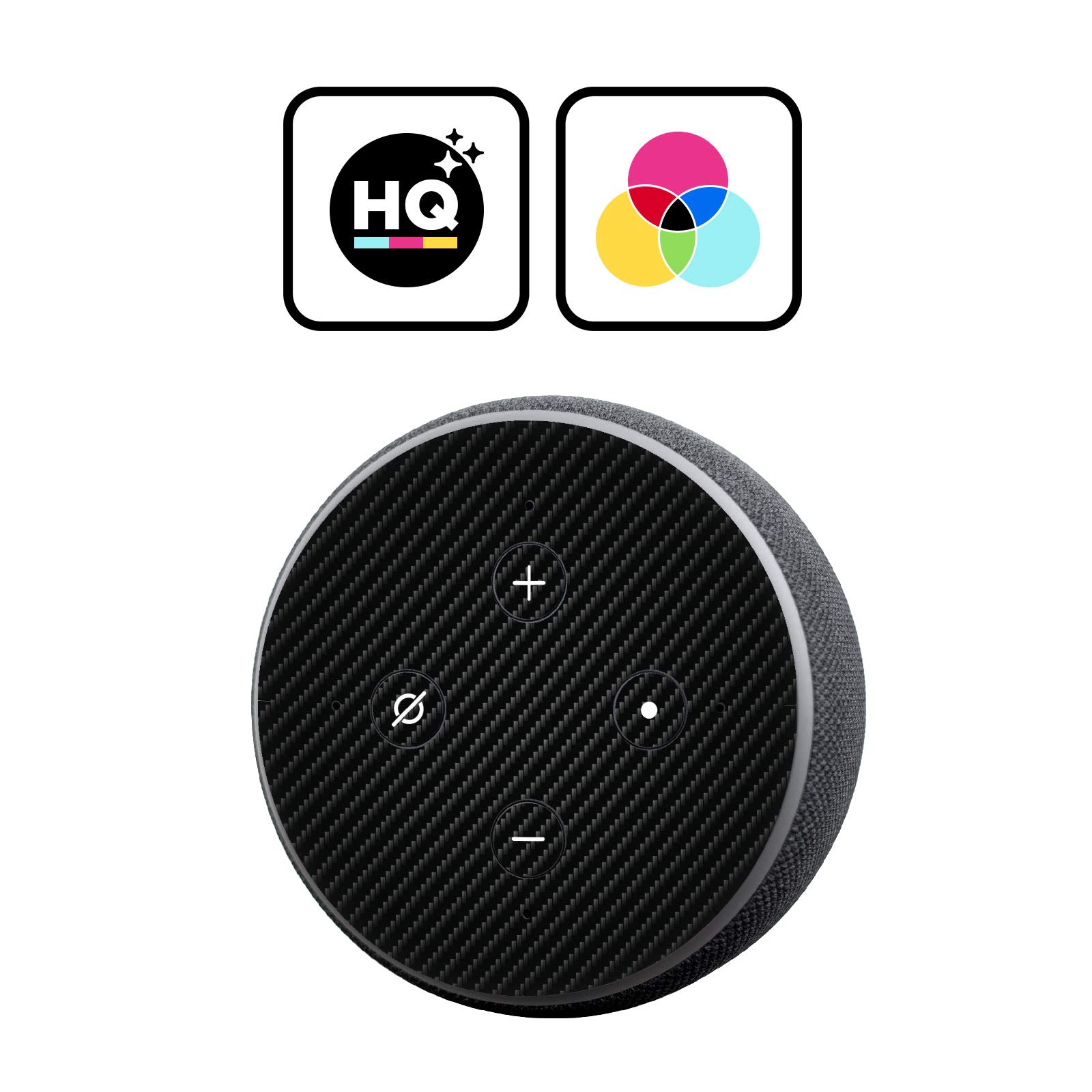 Head Case Designs Officially Licensed Alyn Spiller Carbon Fibre Plain Art Mix Vinyl Sticker Skin Decal Cover Compatible with Amazon Echo Dot (3rd Gen) - Skin only Echo Dot (3rd Gen) is NOT Included