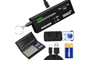 HMKIS Diamond Tester ＋ 200g/0.01g Jewelry Scale + 30X 60X 90X Jewelers Loupe, Powered by USB & 9V Battery, Diamond Selector for Novice, Thermal Conductivity Meter(Non-Rechargeable) (Black)