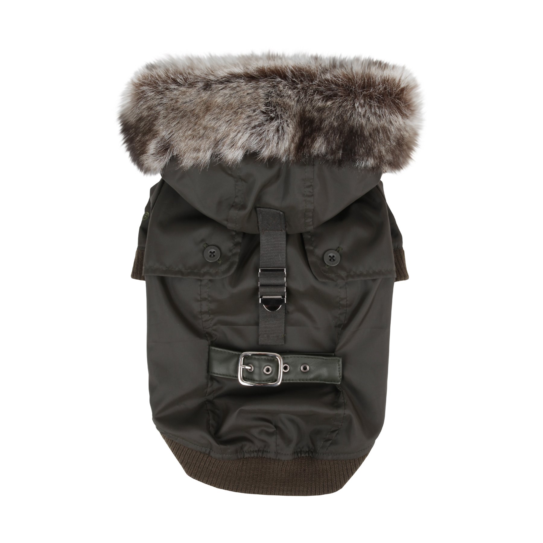 Puppia Authentic Greatcoat Winter Dog Coat, Small, Khaki