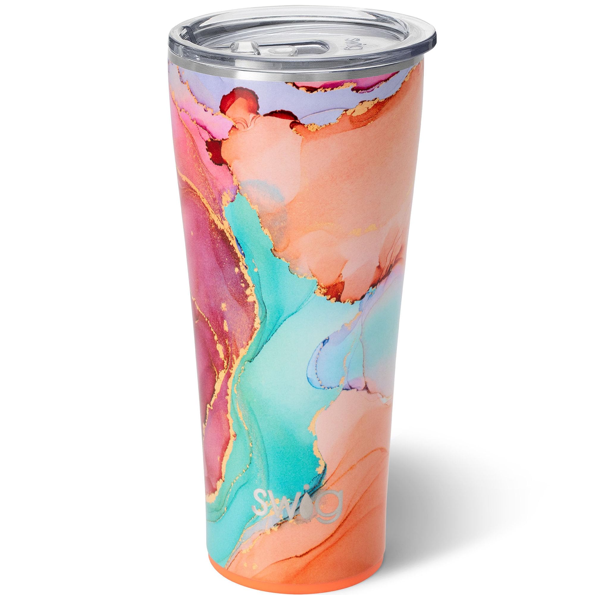 Swig Life 32oz Insulated Tumbler, Travel Coffee Tumbler with Lid, Cup Holder Friendly Travel Coffee Mug, Stainless Steel with Lid (Dreamsicle) Image