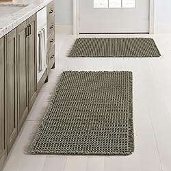 MIULEE Set of 2 Waffle Bathroom Rugs, Super