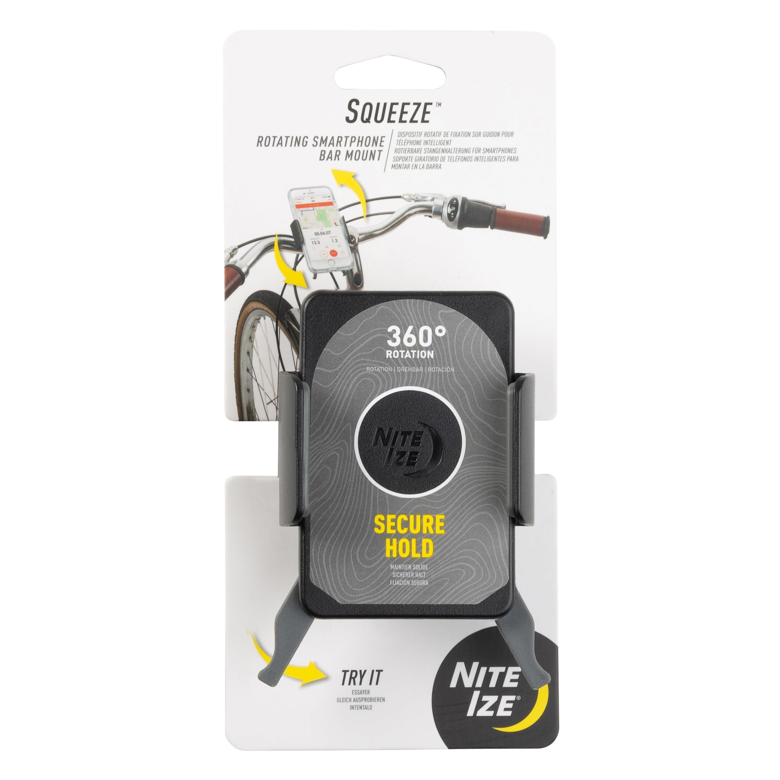 Squeeze Rotating Smartphone Bar Mount