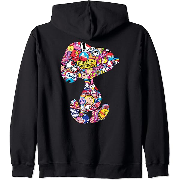 Amazon.com: Peanuts - Snoopy Silhoutte Pattern Zip Hoodie