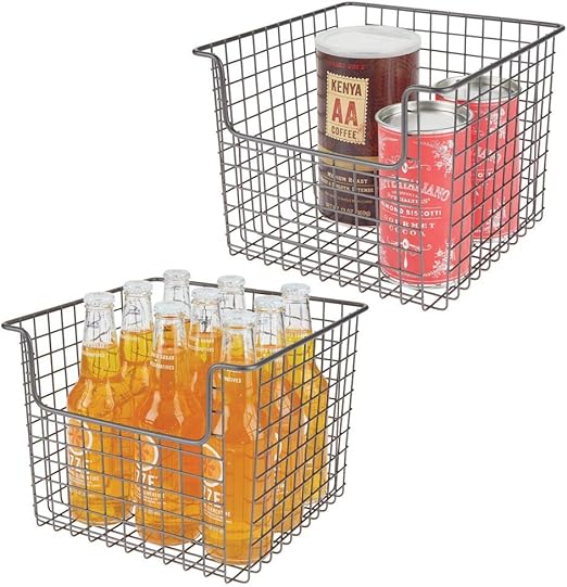 Amazon Com Mdesign Metal Wire Open Front Organizer Basket For