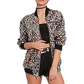 Cresay Women's Sequin Fitted Long Sleeve Zipper Blazer Bomber Jacket