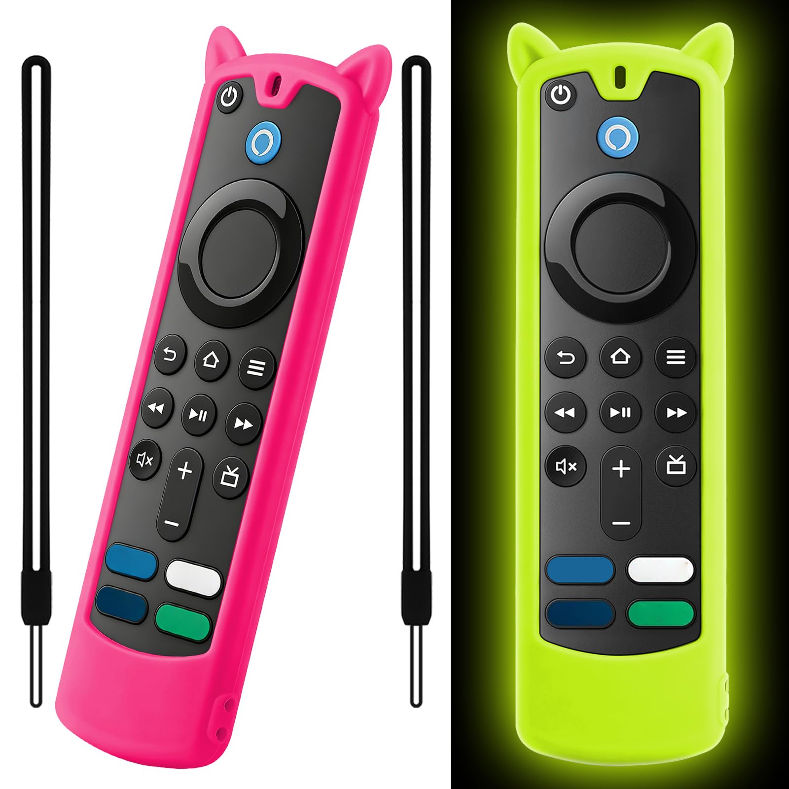 Photo 1 of [2 Pack] Wevove Firestick Remote Cover Compatible with Alexa Voice Remote 4k/Lite (3rd Gen), Firesticktvs Remote Case with Wrist Strap, for Firetv Stick Cover Glow in the Dark