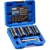 Orion Motor Tech Twist Socket Tool Set, 1/2" Drive 5pc Nut and Bolt Extractor Set, Rounded Bolt & Stripped Lug Nut Remover To