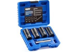 Orion Motor Tech Twist Socket Tool Set, 1/2" Drive 5pc Nut and Bolt Extractor Set, Rounded Bolt & Stripped Lug Nut Remover To
