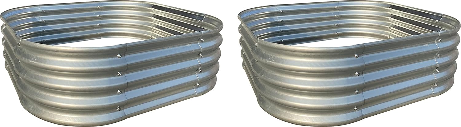 Raised Garden Bed 2-Pack Metal Elevated Planter for Vegetable Flower Herb (3.3 ft. x 3.3 ft.)