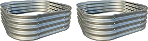 Raised Garden Bed 2-Pack Metal Elevated Planter for Vegetable Flower Herb (3.3 ft. x 3.3 ft.)