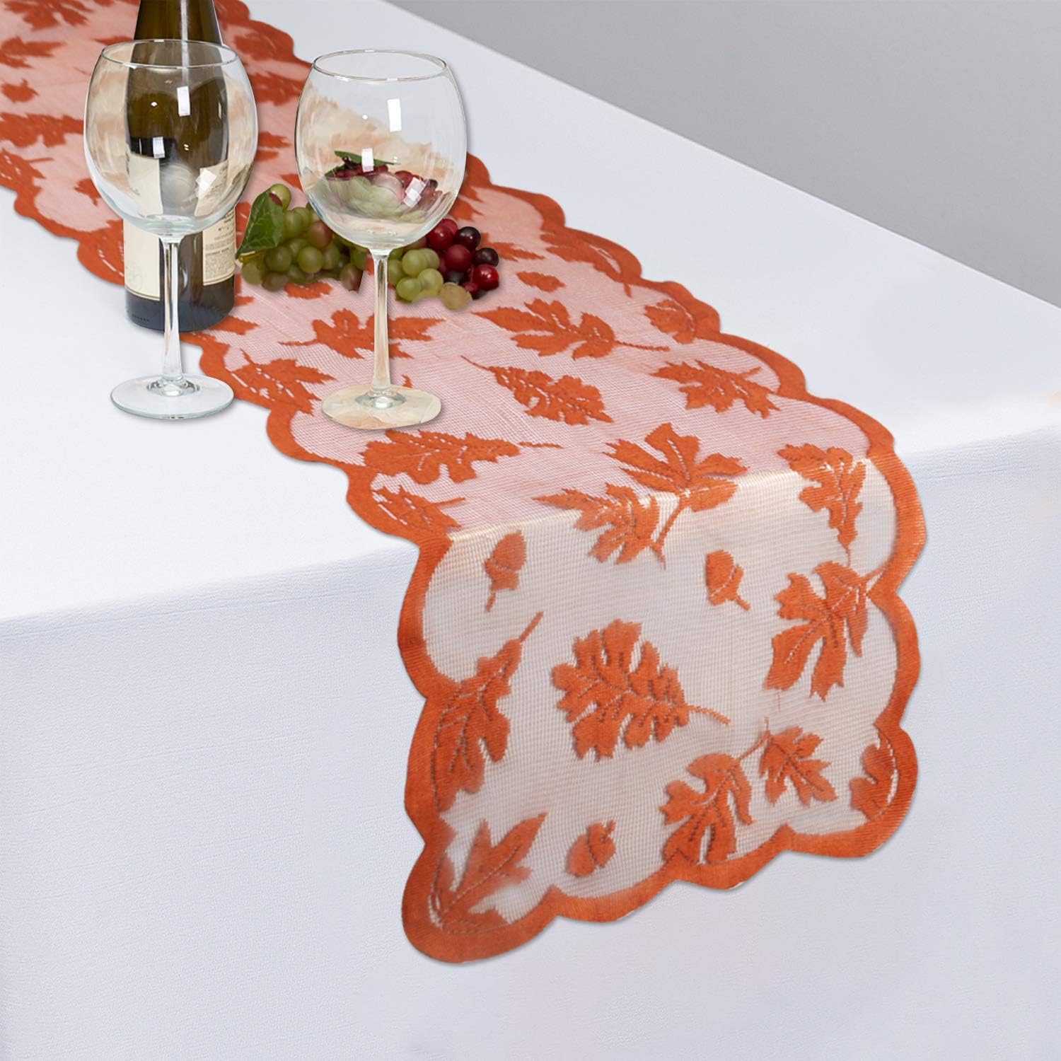 Thanksgiving Table Runner with Maple Leaves, 2 Pack Fall Harvest Lace Dinner Table Decorations for Thanksgiving Party and Daily Use-Coffee Table,Outdoor Patio Table,Dessert Table etc,13 X 72 Inch…: Home & Kitchen