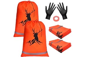 TheClouds Game Bags Hunting with Reflective Strips,Reusable Waterproof Caribou Game Bag 20" x 30" -Big Game Bag for Elk Caribou Deer Moose(12 Packs or 5 Packs Available)
