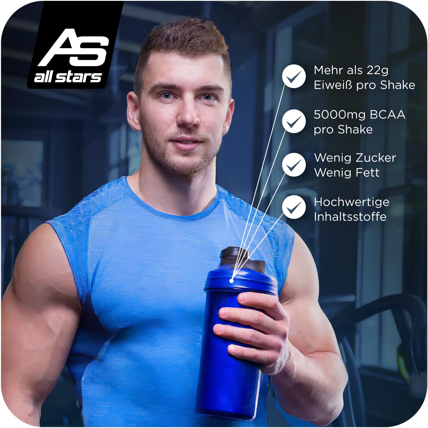 All Stars WHEY PROTEIN 2000g I Eiweiß-Pulver mit Whey-Konzentrat & Isolat I leckeres Low-Fat Powder I hochwertiges Protein-Pulver I cremiger Protein-Shake mit Chocolate Flavour 6