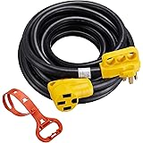 Miady 30ft 50Amp Heavy Duty RV Extension Cord, Easy Unplug Design with Cord Organizer, 6/3+8/1 Gauge, ETL Listed