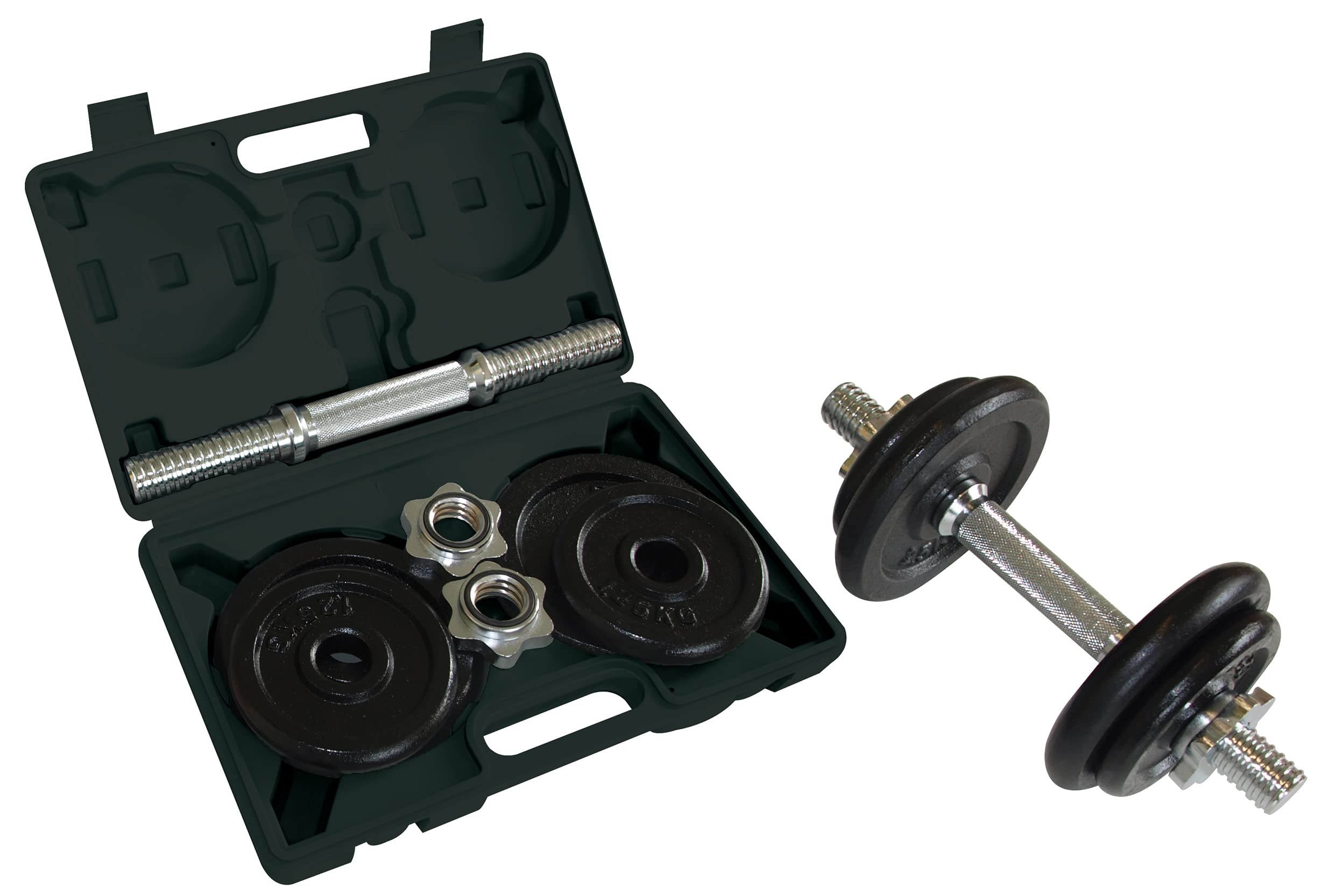 Schildkröt Dumbbell Kit 10 Kg - Bar and 4 Discs, in a Briefcase, 960012