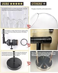 Shenmoyl Vintage Battery Operated Wall Sconce with