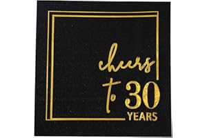 30th Birthday Cocktail Party Napkins v Inches Cheers to Years Disposable Paper Napkins for Birthday Wedding Anniversary Decor