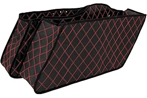 HCmotorku Motorcycle Drop-in Saddlebag Carpet Liners Fits for Harley Touring Models Road King Road Glide Road King Electra Street Ultra Glide Classic 1993-2013 (Red Thread)