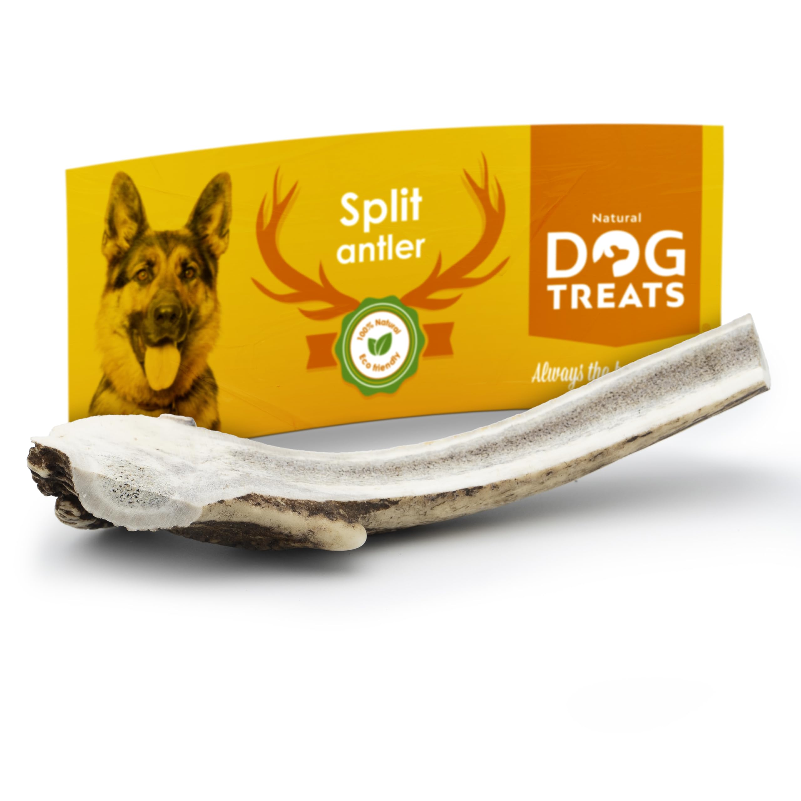 Natural Dog Treats – 100% Natural Deer Antler – Eco-Friendly Dog Bone – Chew Toy – Pet Toys – Size L (81-120g)