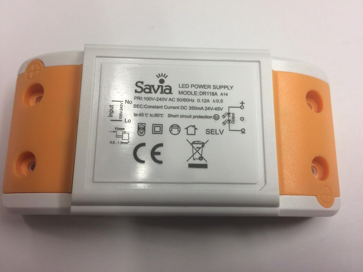 Savia 15 W 24 LED Driver 45 V 350mA Round DR118 A Driver Transformer