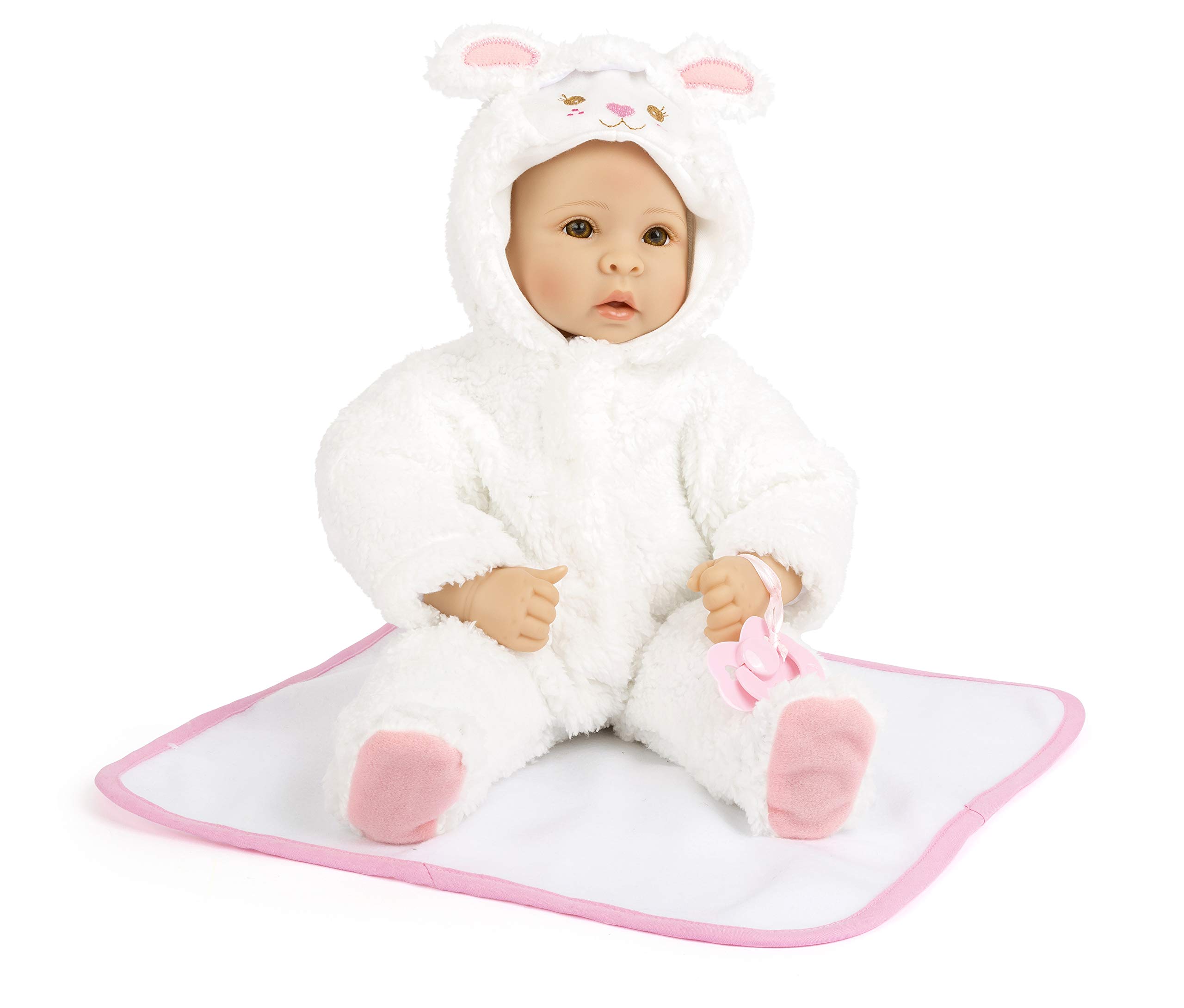 Small Foot 11498 baby doll lamb with soft body, incl. blanket, romper and soother, 40 cm, from 2 years on