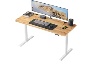 FEZIBO 44 x 22 Inch Standing Desk, Electric Desk, Stand up Height Adjustable Home Office Table, Sit Stand Desk with Splice Bo