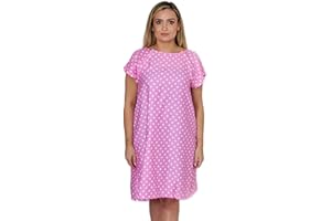 Magnus Care Hospital Gown for Women Labor & Delivery, 100% Cotton Easy Snap Back Closure, Shoulder Snap Polkadot Patient Gown
