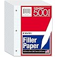 Kaisa 4x4 Graph Paper Loose Leaf 500 Sheets 8x10.5 Graph Ruled Notebook Paper 1/4inch Grid Paper Lined Paper Filler Paper for 3-Ring Binder Paper 3-Hole Punched Math Paper(500sheets 1/4 graph Paper)