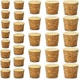 30Pcs Cork Stoppers, Wooden Tapered Wine Bottle Stoppers Replacement Corks, Wooden Tapered Cork Plugs for Wine Beer Bottle Crafts, 6 Sizes