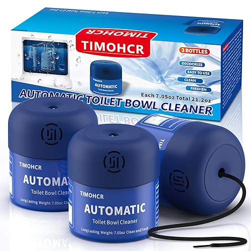 Toilet Bowl Cleaner, Automatic Long Lasting Continuous Toilet Bowl Cleaners Unscented,Bathroom Cleaner Prevent Stain Build Up Powerful Clean,3 Bottles Septic Safe Toilet Bowl Tablets in Bottle