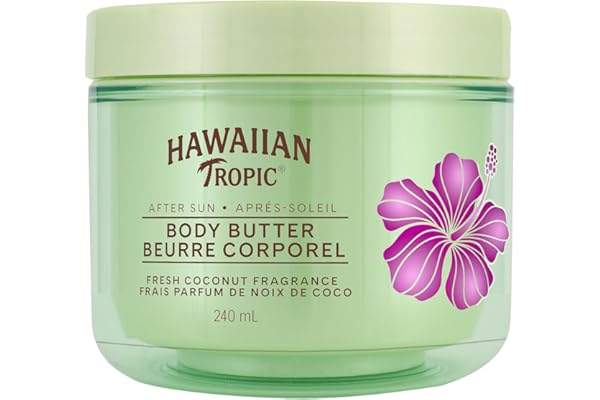 Hawaiian Tropic After Sun Body Butter with Coconut Oil, 240mL, Lotion, Moisturizing Body Lotion, Moisturizer, Coconut Body Bu