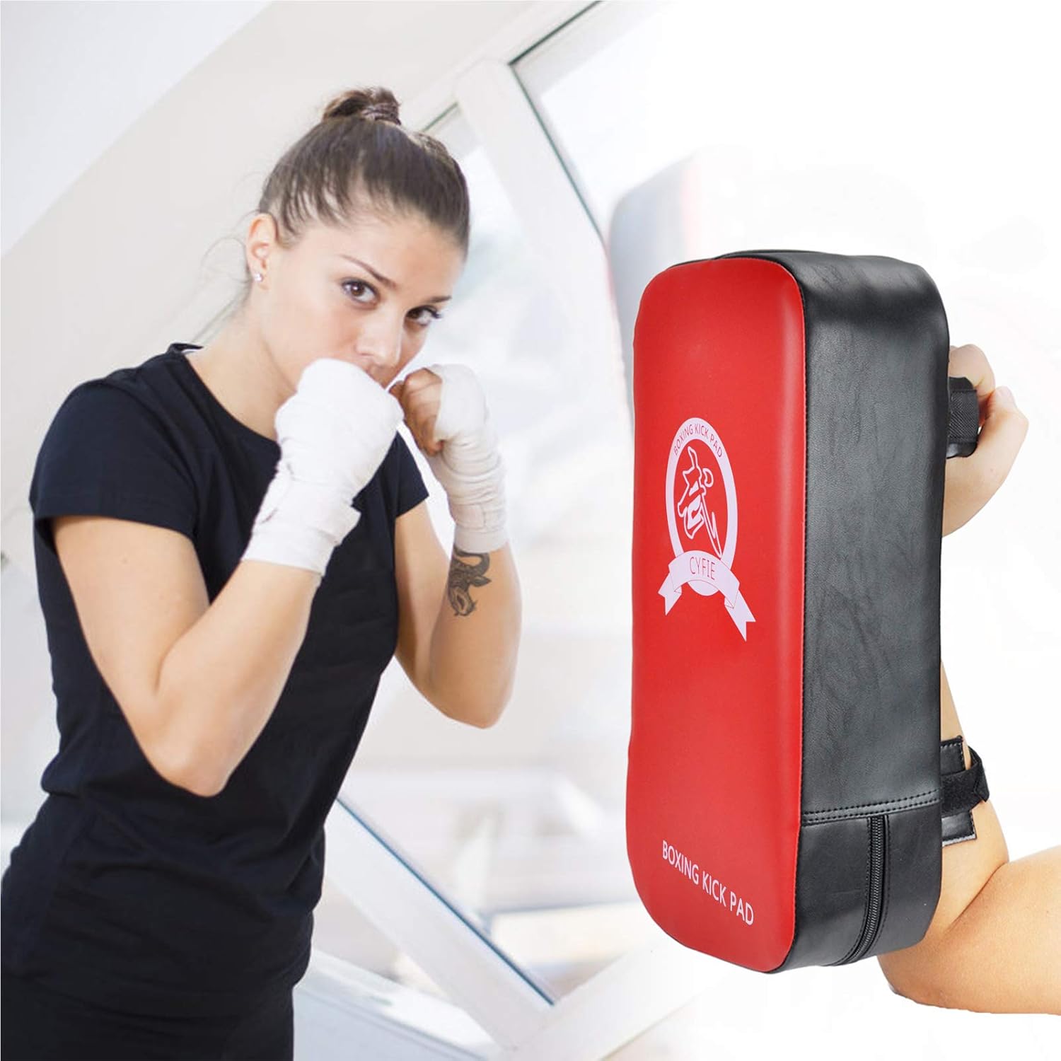 Cyfie Boxing Kick Pads Target Kick Pad Hand Pads Thai Pads Karate Kick Pads Kickboxing Training Pads Martial Arts MMA Punching Mitts Kicking Boxing Shield Training for Men Women Gym : Sports & Outdoors