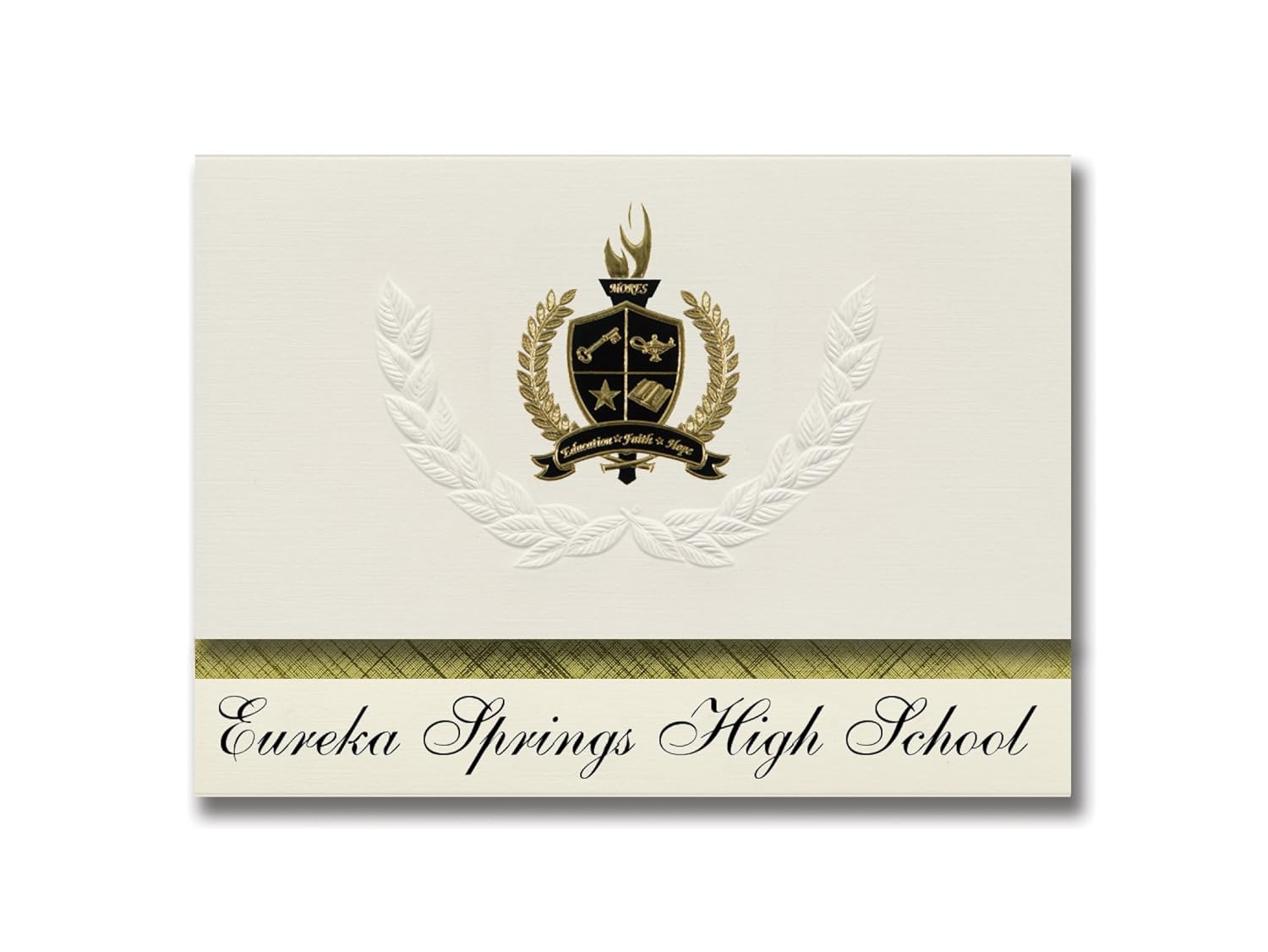 Signature Announcements Eureka Springs High School (Eureka Springs, AR) Graduation Announcements, Presidential style, Basic package of 25 with Gold & Black Metallic Foil seal