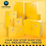 Horison Industries COSHH Cabinet 1000mm Yellow Fireproof Lockable Metal Storage view 6