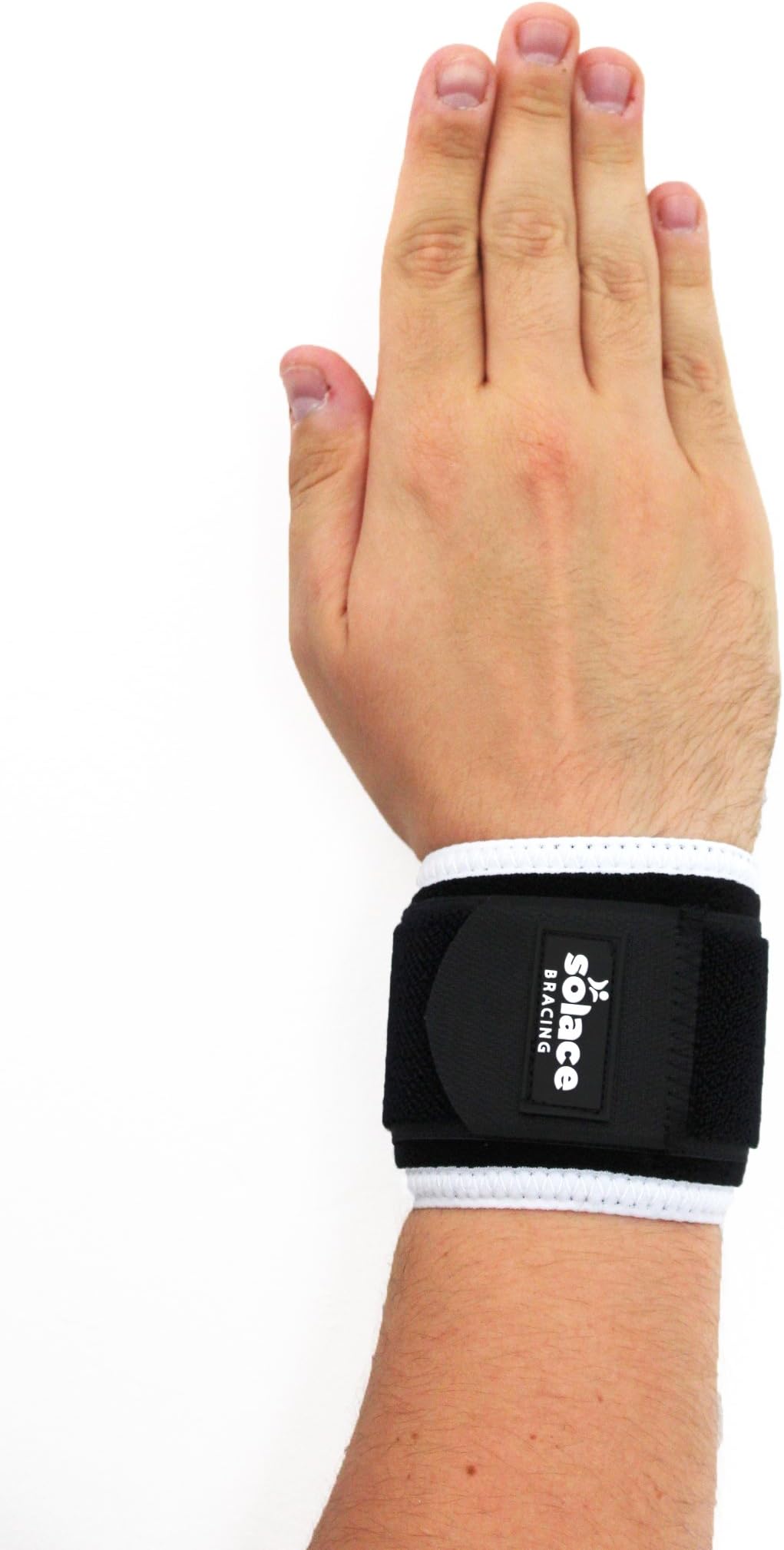 Solace Bracing Adjustable Wrist Wrap for Gym Workout Crossfit Strap Support - White