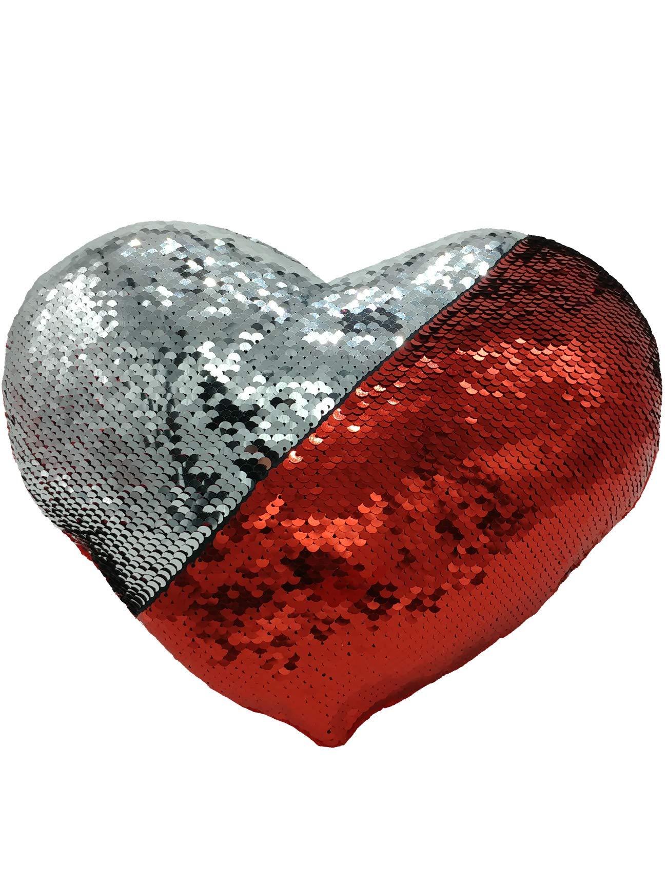 sequin heart pillow