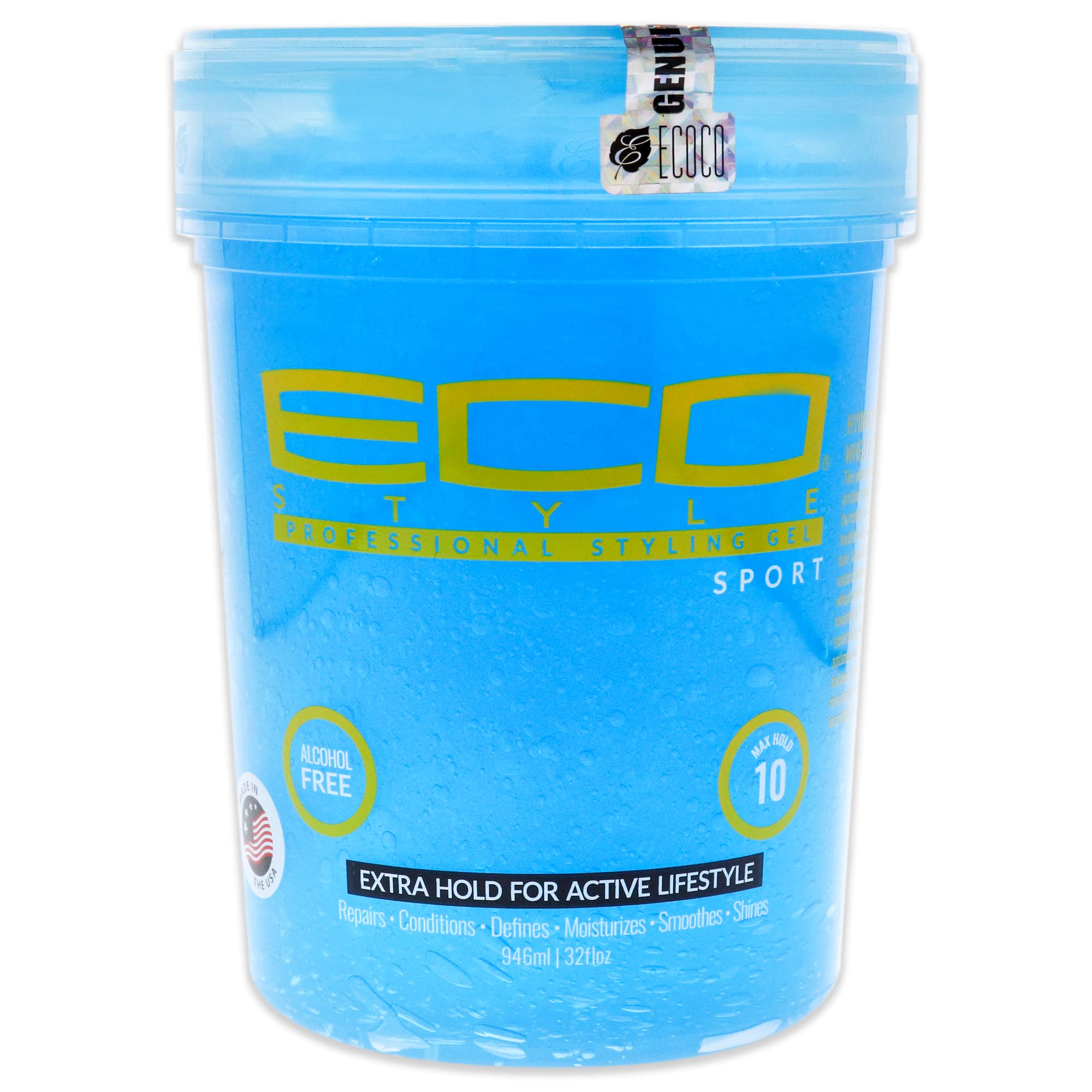 ECO Styler Treated Blue Professional Styling Gel Colour Jar 32oz/907g