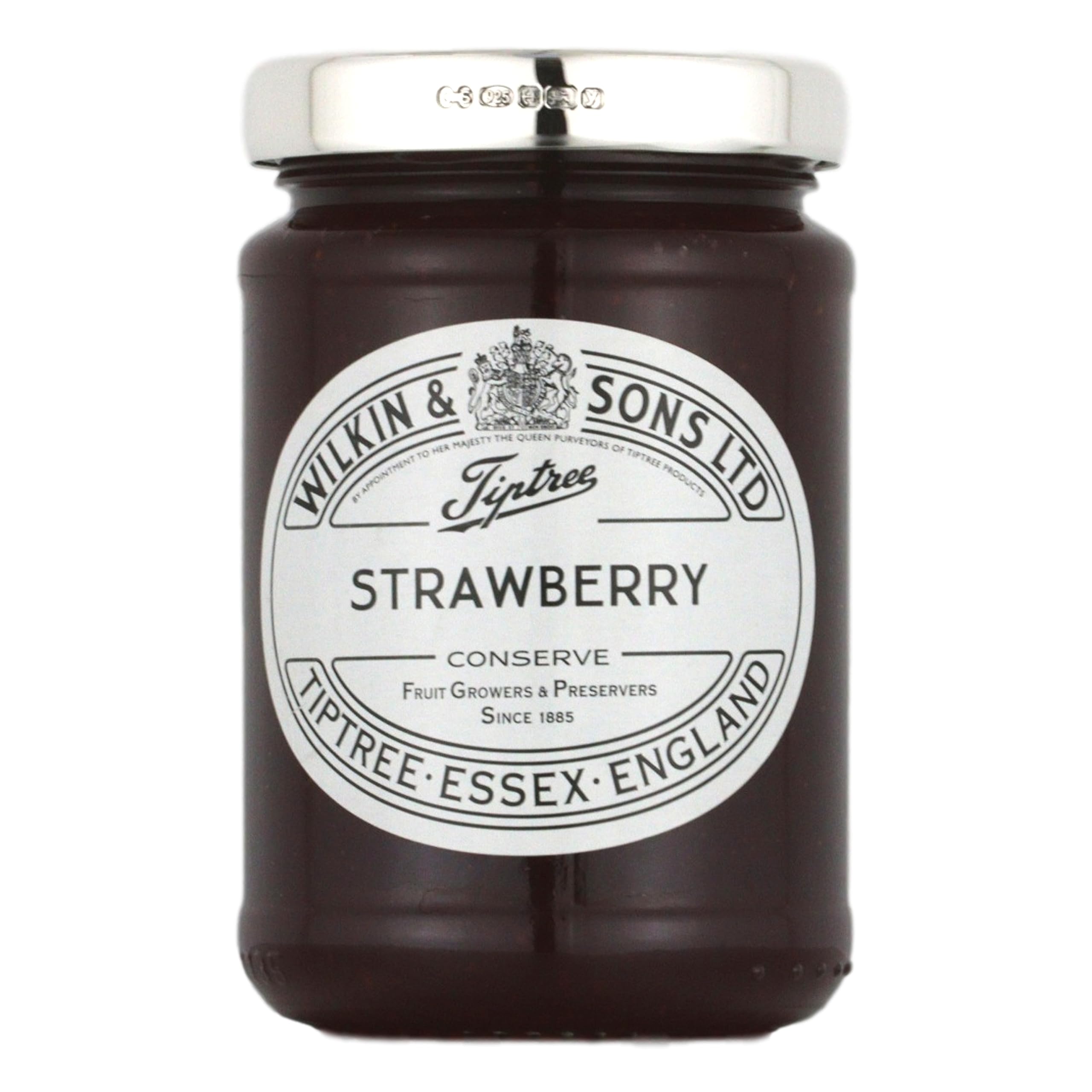 CATORS Sterling Silver Jam Jar Lid - Wilkin & Sons/Tiptree Glass Jar (340g), Reusable & Washable Luxury Lid Fully Hallmarked for .925 Silver, Great as a Gift