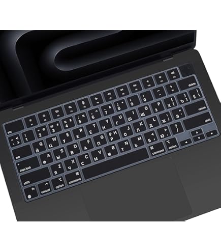 Amazon.com: XSKN Russian Black EU Version Keyboard Cover Skin for