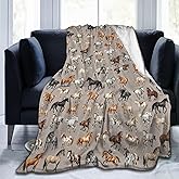 Horse Gifts Blanket 60"X50" Bed Throw Blanket Soft Lightweight Cozy Warm Blankets for Kids Teens Men Women