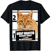 Most Wanted Orange Tabby Cat T-Shirt - Feline Tee Shirts