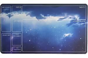 JEDALOKE MTG Playmat, Game Play Mat for MTG TCG 24 x 14 inches Trading Card Inked Game Playmats with Storage Bag Smooth Rubber Surface Battle Game (Blue-2mm)
