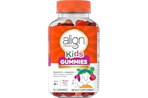 Align Probiotic, Kids Gummies, Prebiotic + Probiotic helps support a healthy digestive system*, #1 Doctor Recommended Probiotic Brand‡, 50 Gummies Packaging may vary