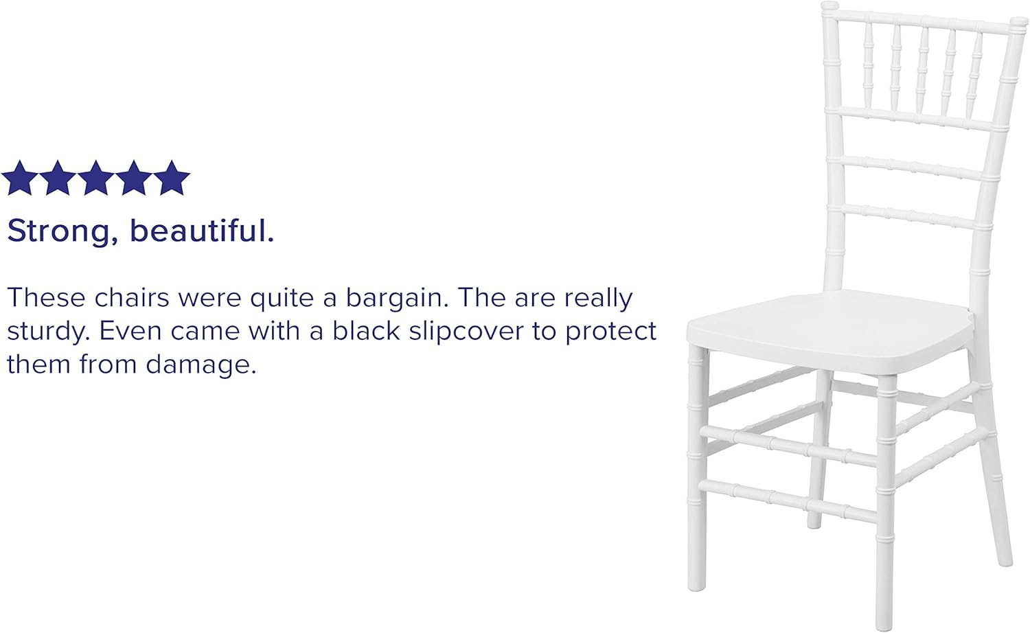 Flash Furniture HERCULES PREMIUM Series White Resin Stacking Chiavari Chair: Furniture & Decor